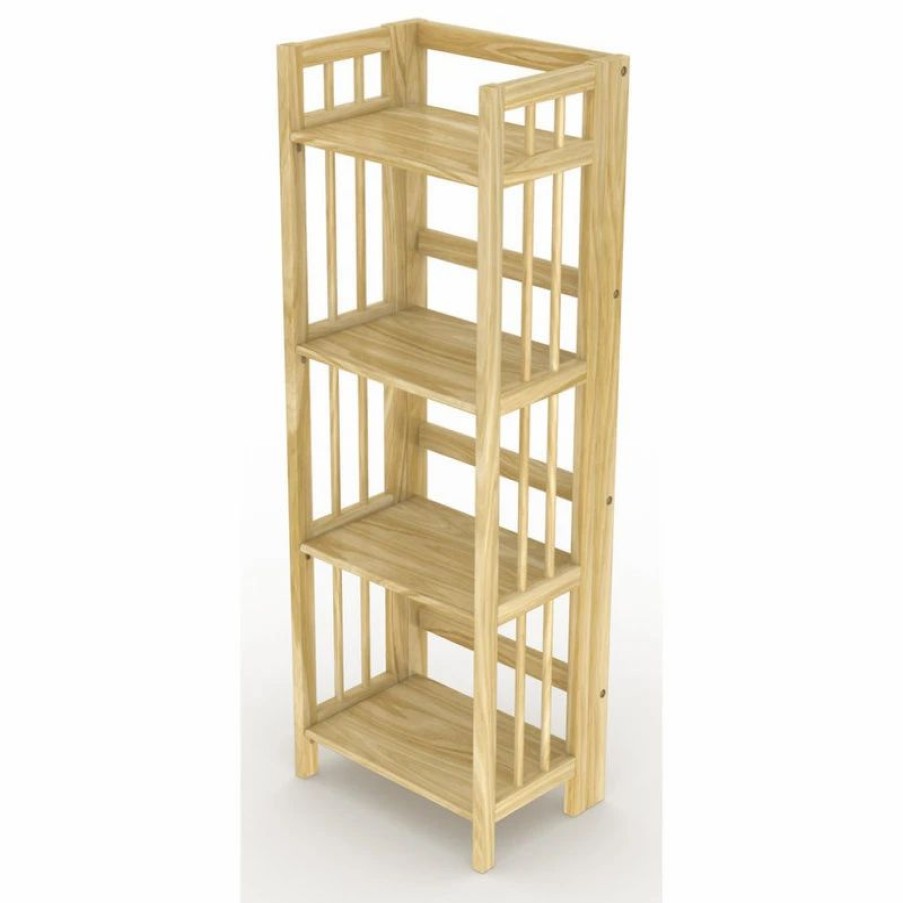 Bookcases * | Stony Edge Folding Bookcase, 4 Shelves, 16 , Natural