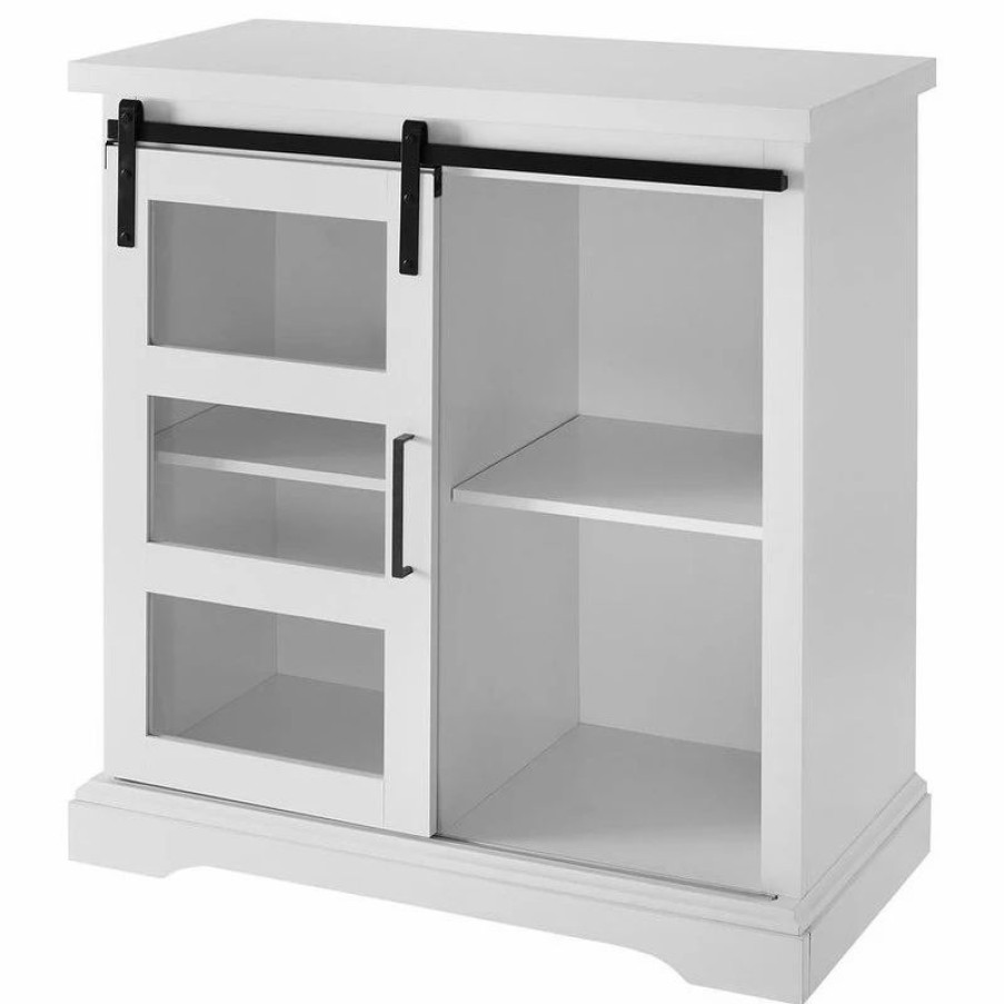 Buffets & Sideboards * | Walker Edison 32 Modern Accent Buffet Cabinet Solid White