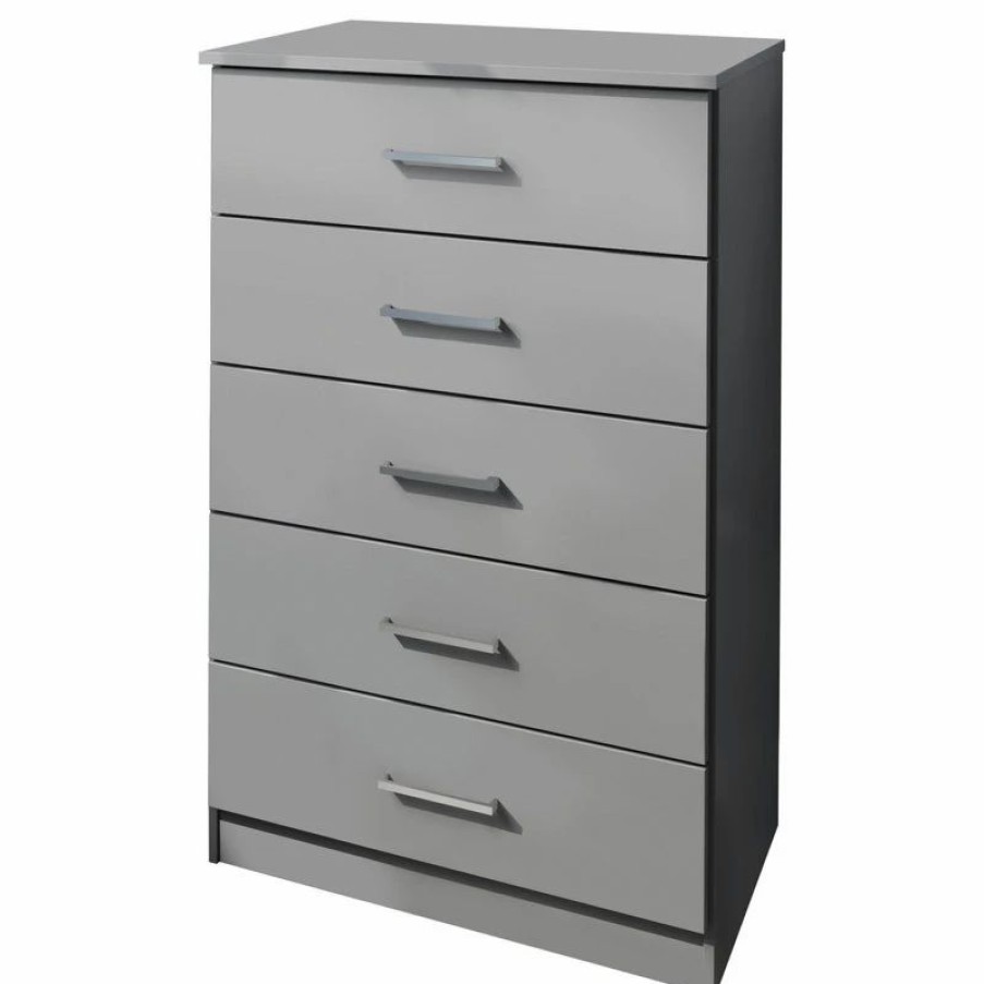 Dressers * | Palace Imports 100% Solid Wood Metro 5-Drawer Chest, Gray