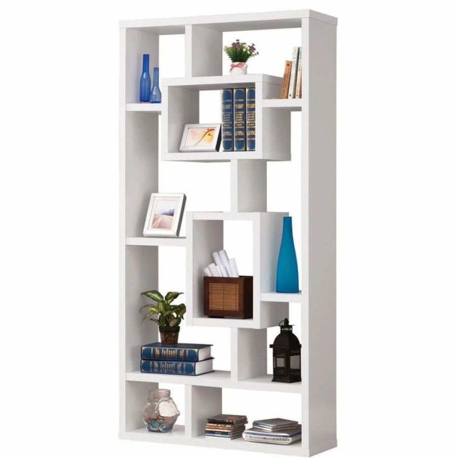 Bookcases * | Coaster Home Furnishings Coaster Cappuccino Bookshelf With Rectangular Shelves, White