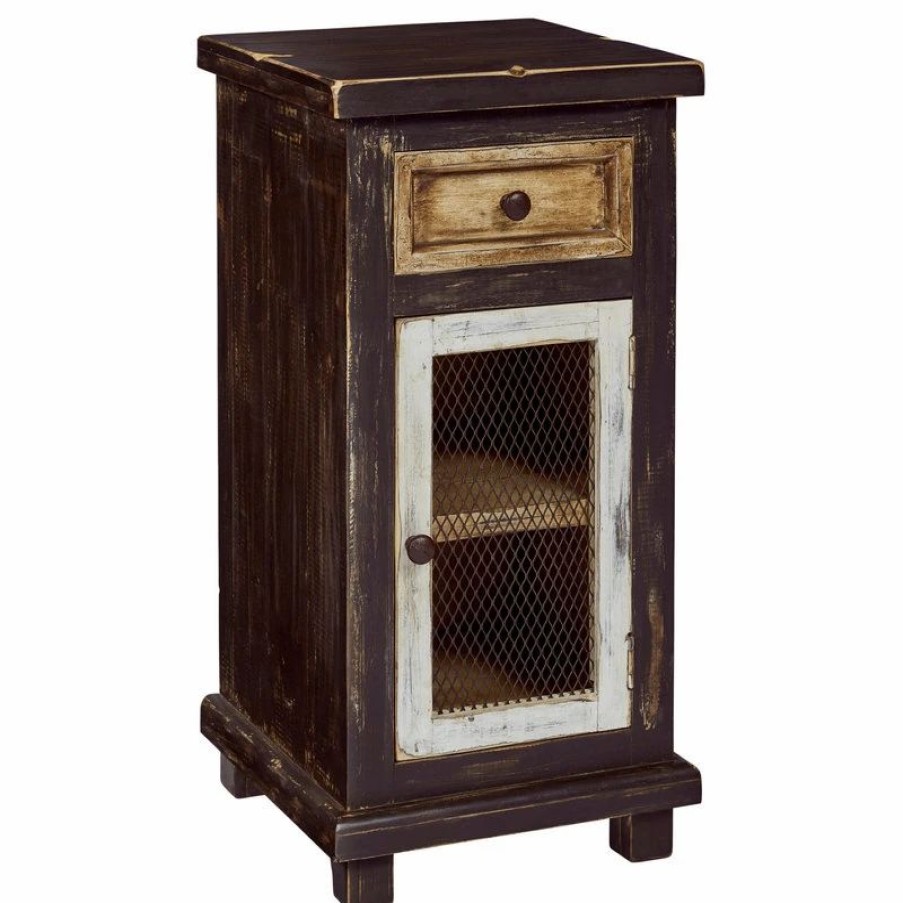 Accent Chests & Cabinets * | Progressive Furniture Stella Small Chairside Cabinet, Dark Chocolate Caramel