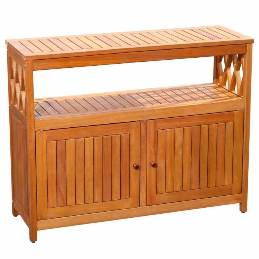 Buffets & Sideboards * | Dty Outdoor Living Longs Peak Eucalyptus Sideboard, Natural Oil