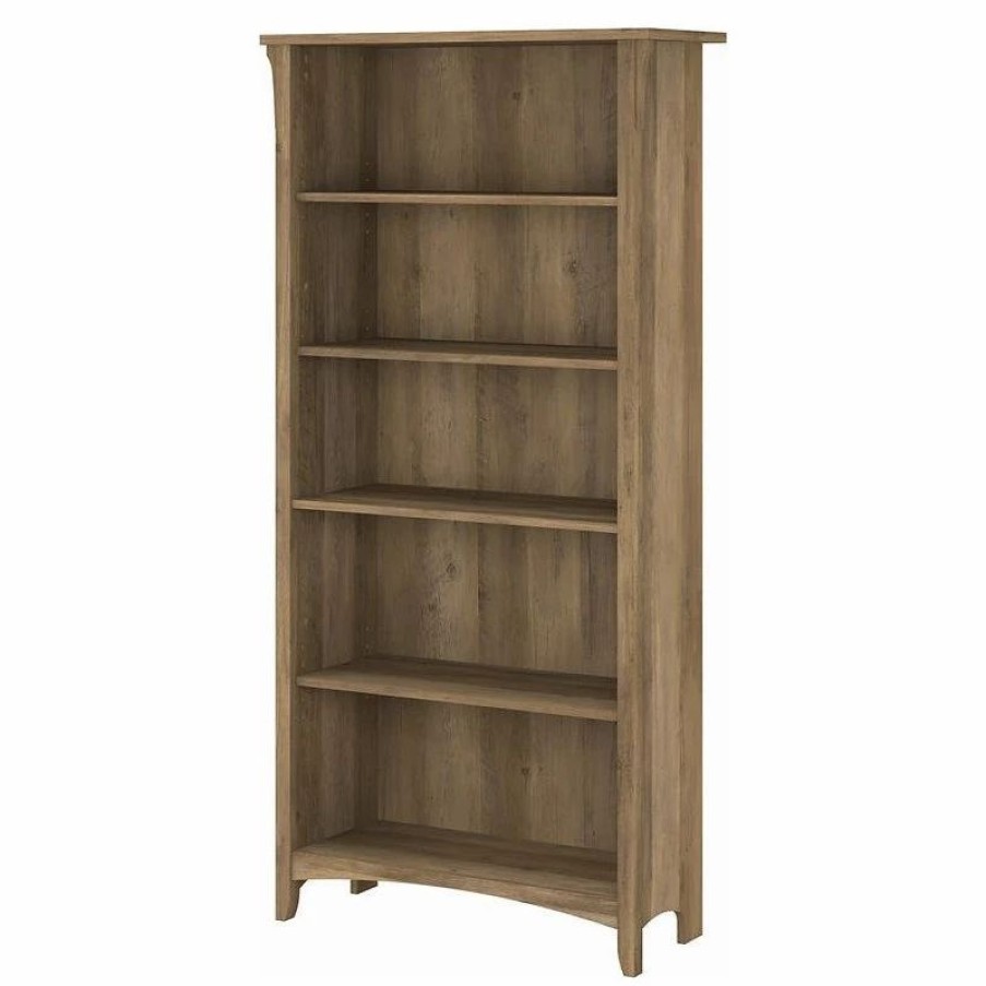 Bookcases * | Bush Business Furniture Salinas Tall 5 Shelf Bookcase In Reclaimed Pine Engineered Wood