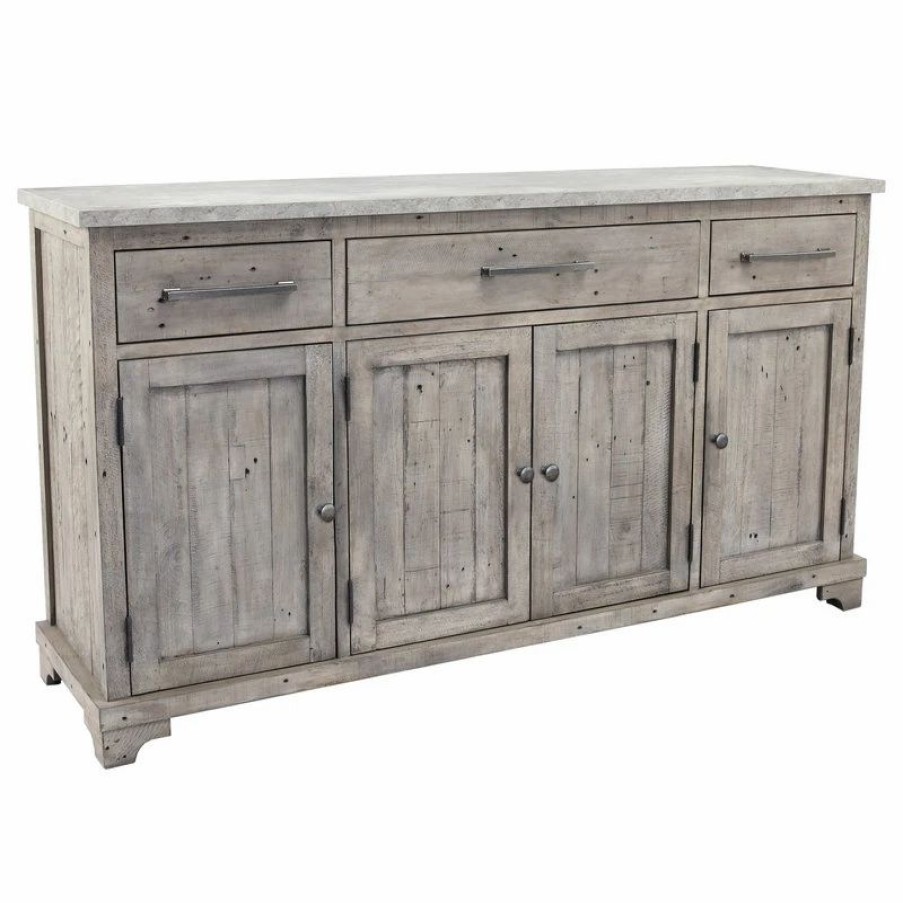 Buffets & Sideboards * | Mckee Reclaimed Pine 3 Drawer 4 Door Sideboard By Kosas Home