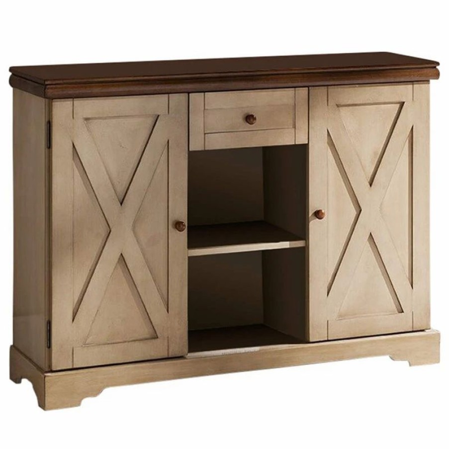 Buffets & Sideboards * | Pilaster Designs Hilo Sideboard Buffet Server Cabinet With Storage, Antique White