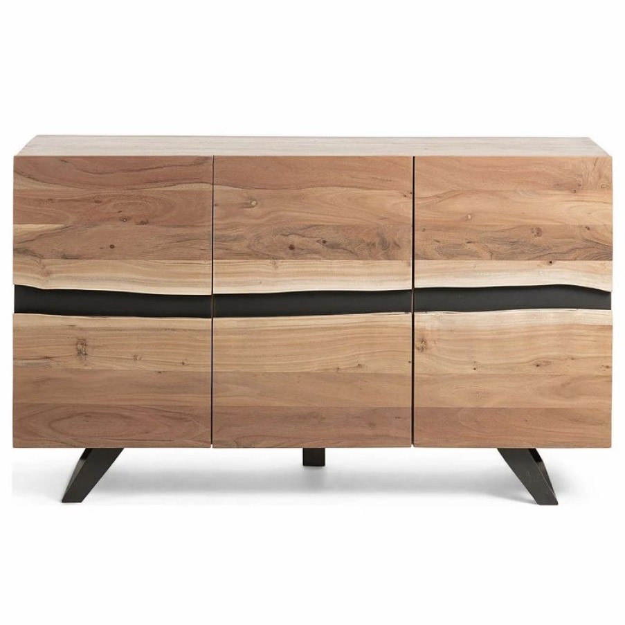 Buffets & Sideboards * | Acacia Wood 3-Door Sideboard | La Forma Uxia