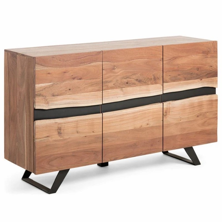 Buffets & Sideboards * | Acacia Wood 3-Door Sideboard | La Forma Uxia