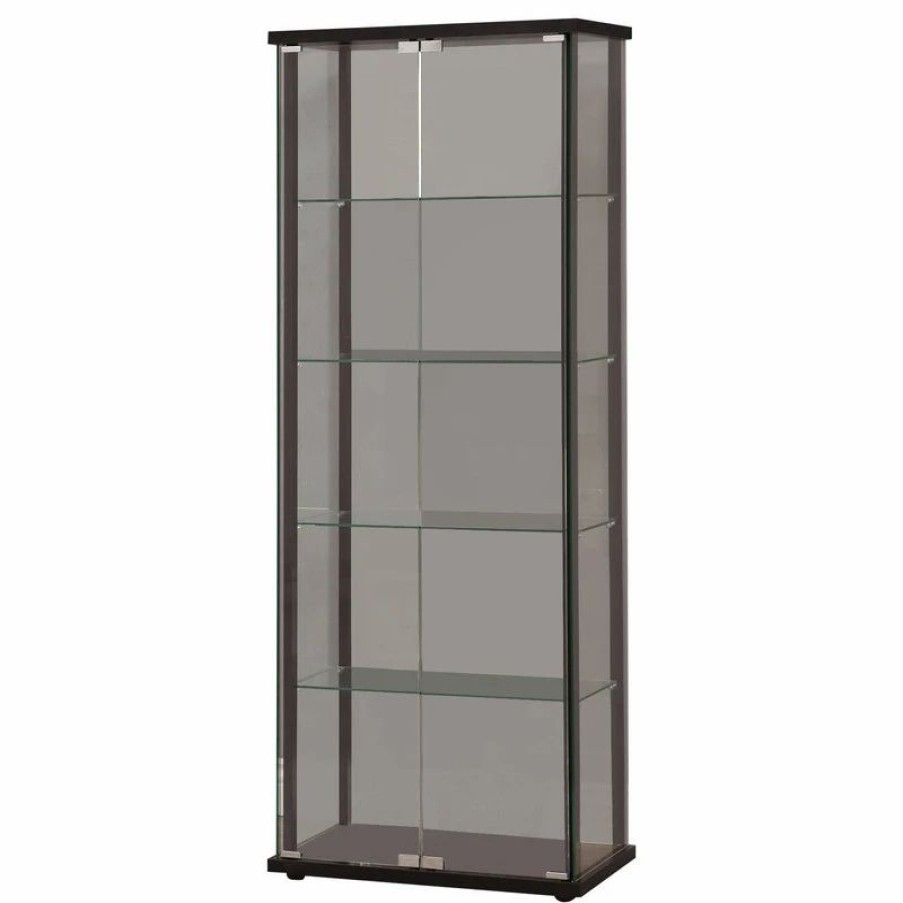 China Cabinets & Hutches * | Coaster Home Furnishings Coaster 5-Shelf Contemporary Glass Curio Cabinet