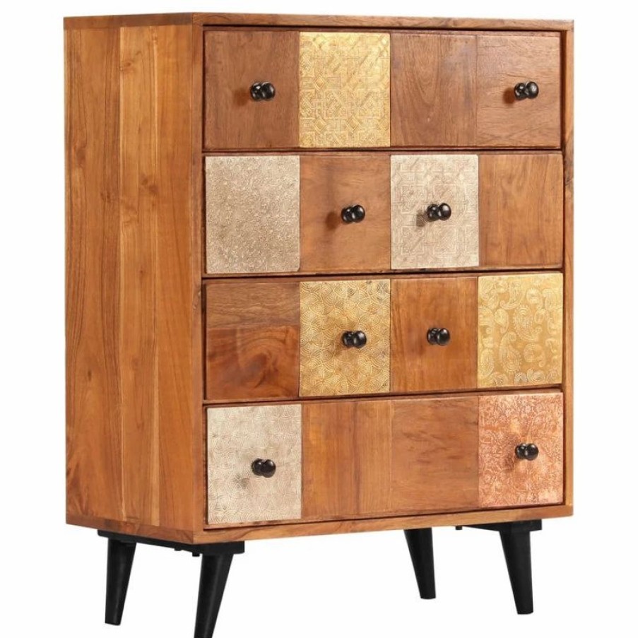 Accent Chests & Cabinets * | Vida Xl International B.V. Vidaxl Solid Acacia Wood Chest Of Drawers Sturdy Sideboard Storage Cabinet