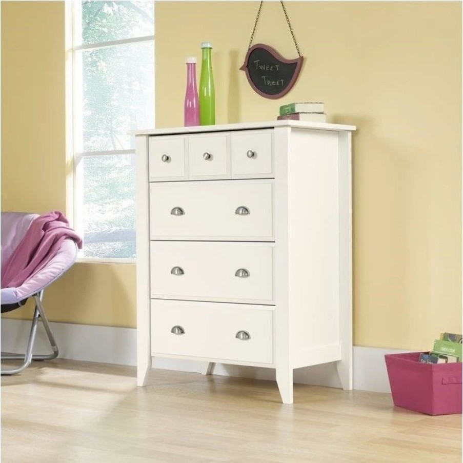 Accent Chests & Cabinets * | Sauder Shoal Creek 4 Drawer Chest In Soft White