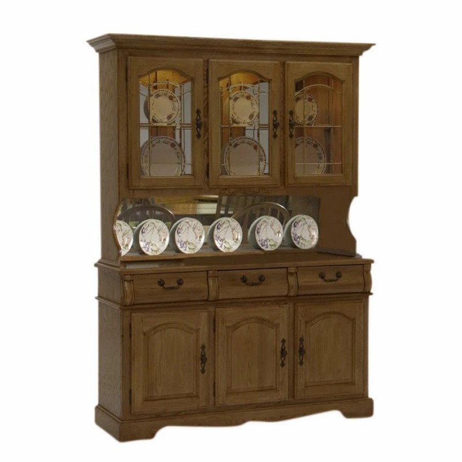 China Cabinets & Hutches * | Intercon Furniture Classic Oak 60 China Buffet W/ Hutch In Burnished Rustic