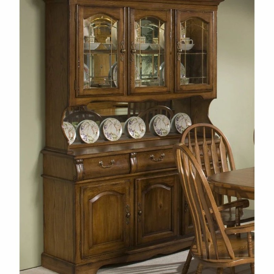 China Cabinets & Hutches * | Intercon Furniture Classic Oak 60 China Buffet W/ Hutch In Burnished Rustic