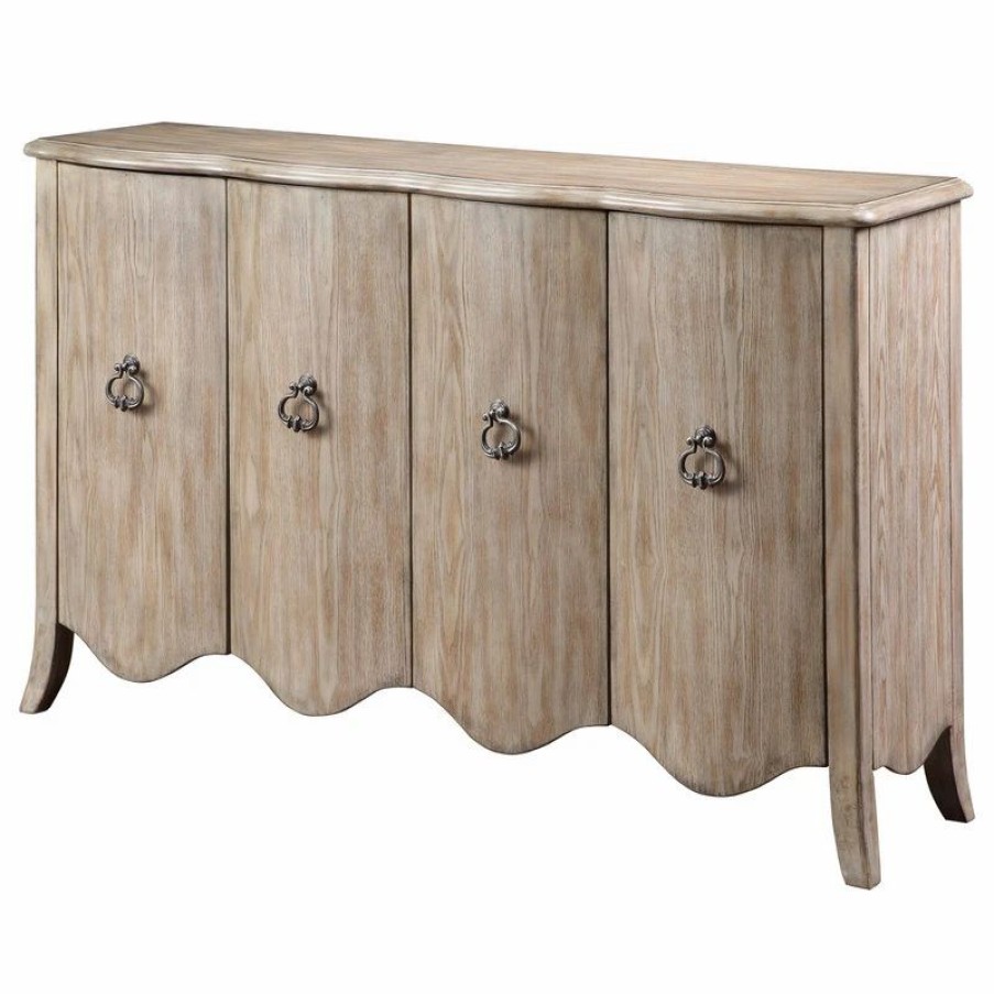 Buffets & Sideboards * | Coast To Coast Imports, Llc Four Door Media Credenza, Distressed Soft Brown