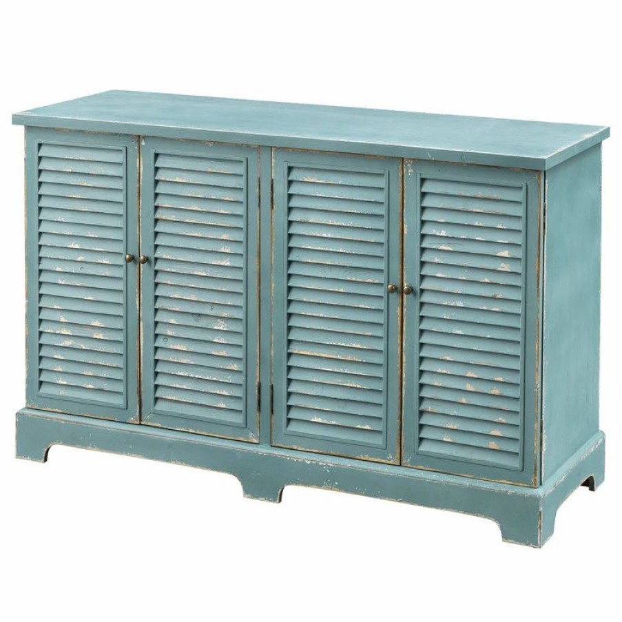 Buffets & Sideboards * | Coast To Coast Imports, Llc Four Door Credenza, Shutterbye Blue