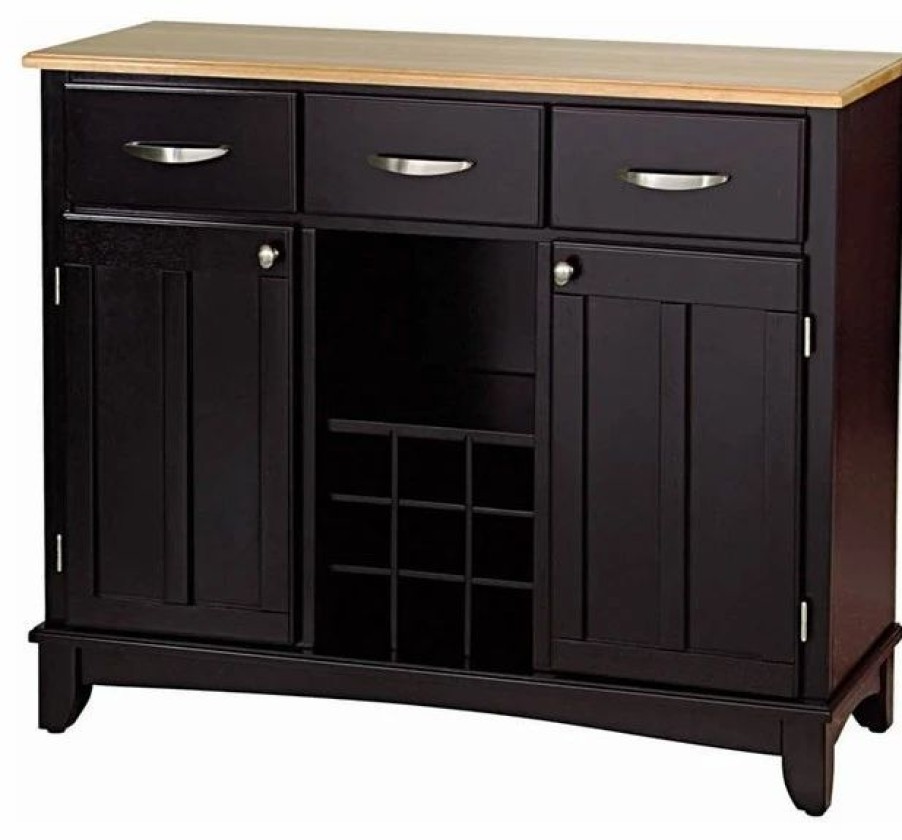 Buffets & Sideboards * | Homestyles Wood Top Large Buffet In Black