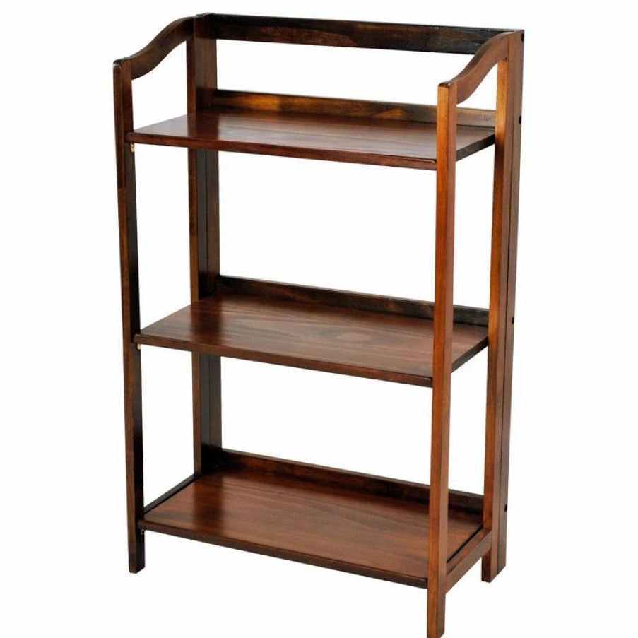 Bookcases * | Casual Home Stratford 3-Shelf Folding Bookcase, Warm Brown, 3-Shelf