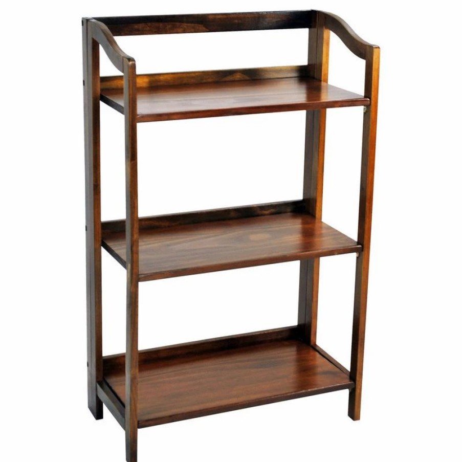 Bookcases * | Casual Home Stratford 3-Shelf Folding Bookcase, Warm Brown, 3-Shelf