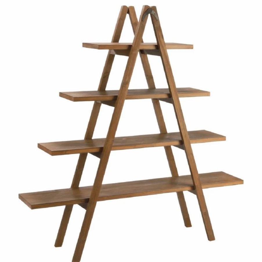 Bookcases * | Tripar International Inc 4 Tier A-Frame Wooden Display Shelf, Brown