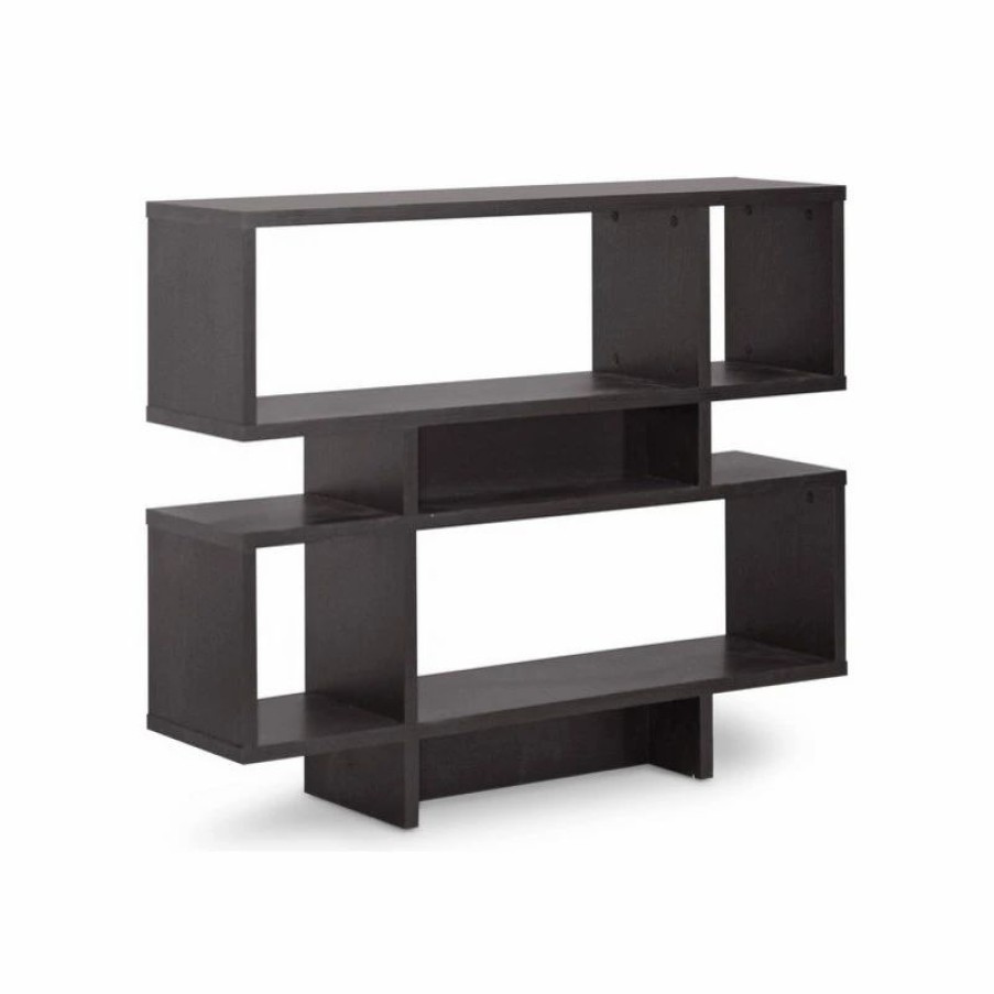 Bookcases * | Baxton Studio Cassidy 4, Level Dark Brown Modern Bookshelf