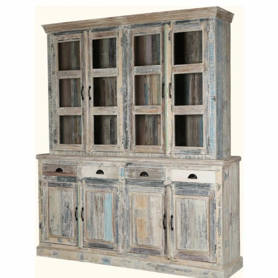 China Cabinets & Hutches * | Sierra Living Concepts Inc Solid Reclaimed Wood Dining Farmhouse Buffet With Hutch