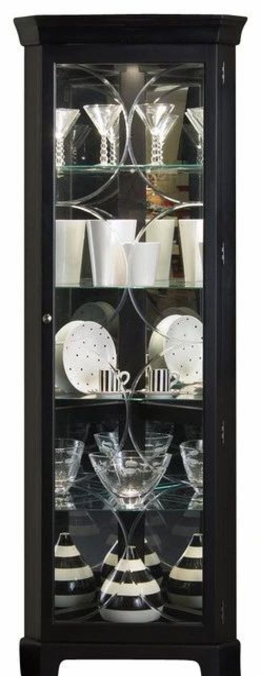 China Cabinets & Hutches * | Pulaski Furniture Pulaski Oxford Black Corner Curio