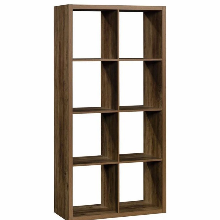 Bookcases * | Sauder Miscellaneous Storage Engineered Wood 8-Cube Organizer In Rural Pine