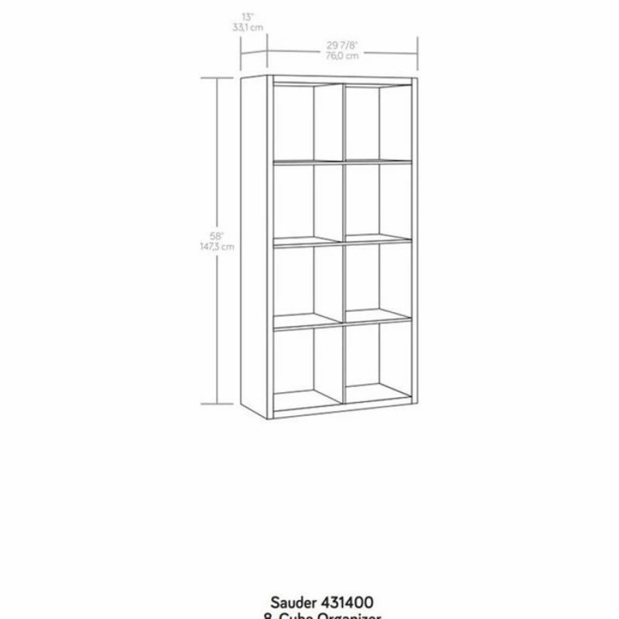 Bookcases * | Sauder Miscellaneous Storage Engineered Wood 8-Cube Organizer In Rural Pine