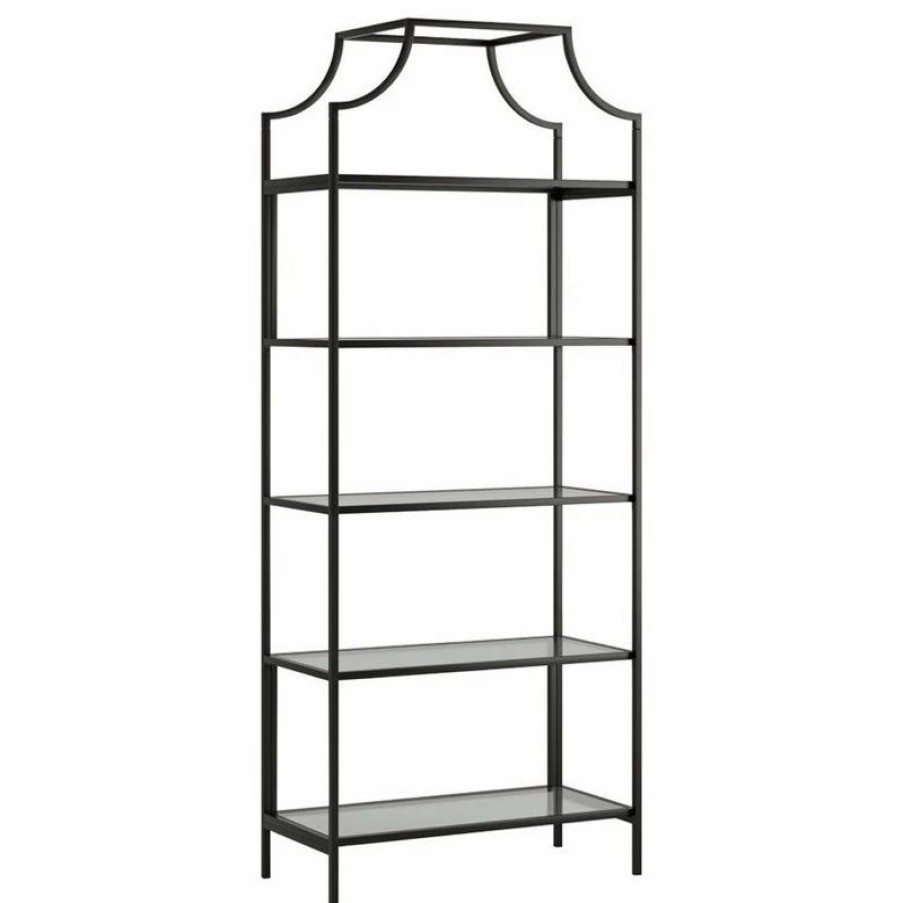 Bookcases * | Home Square 2 Piece Bookcase Set In Black