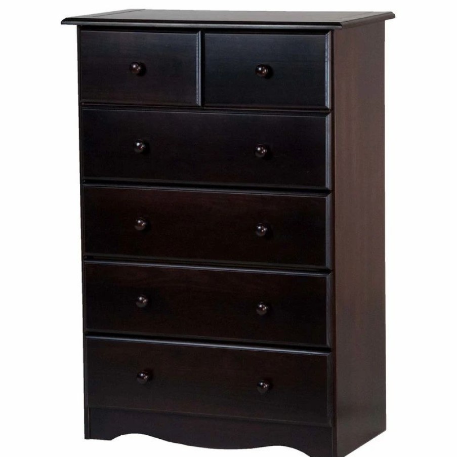 Dressers * | Palace Imports 100% Solid Wood 4+2 Or 6-Drawer Chest, Java