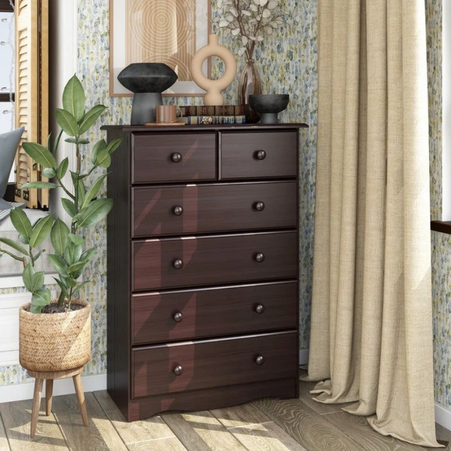 Dressers * | Palace Imports 100% Solid Wood 4+2 Or 6-Drawer Chest, Java