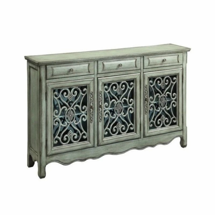 Buffets & Sideboards * | Coaster Home Furnishings Coaster Accent Cabinets Traditional Accent Cabinet In Antique Green Finish