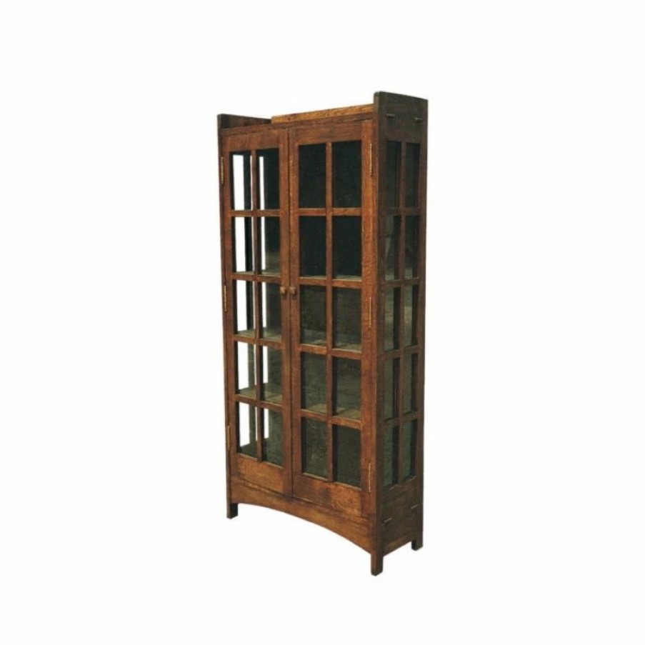 China Cabinets & Hutches * | Crafters And Weavers Arts And Crafts Mission Solid Oak China Cabinet