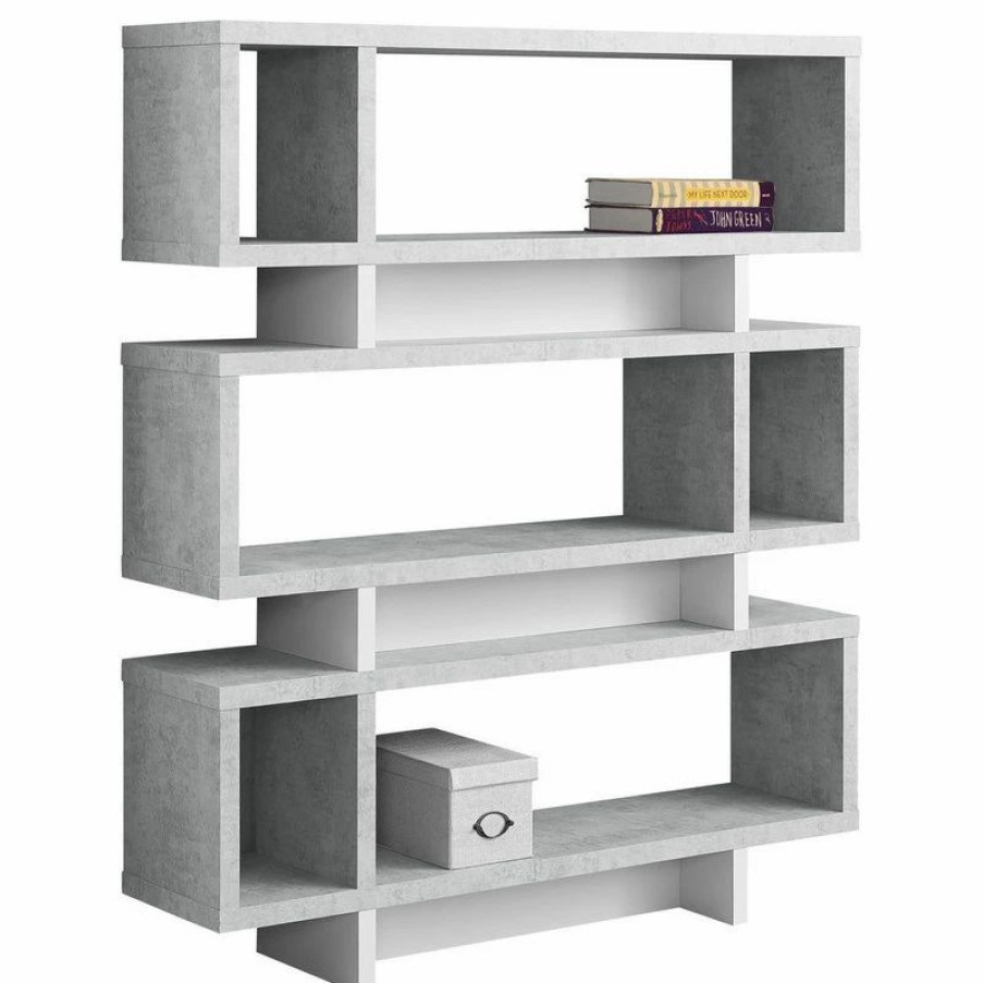 Bookcases * | Monarch Specialties Bookshelf, Bookcase, Etagere, 4 Tier, 55 H, Office, Bedroom, Laminate, Gray