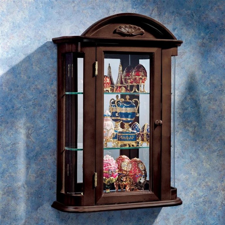 China Cabinets & Hutches * | Design Toscano Mahogany Rosedale Curio Cabinet