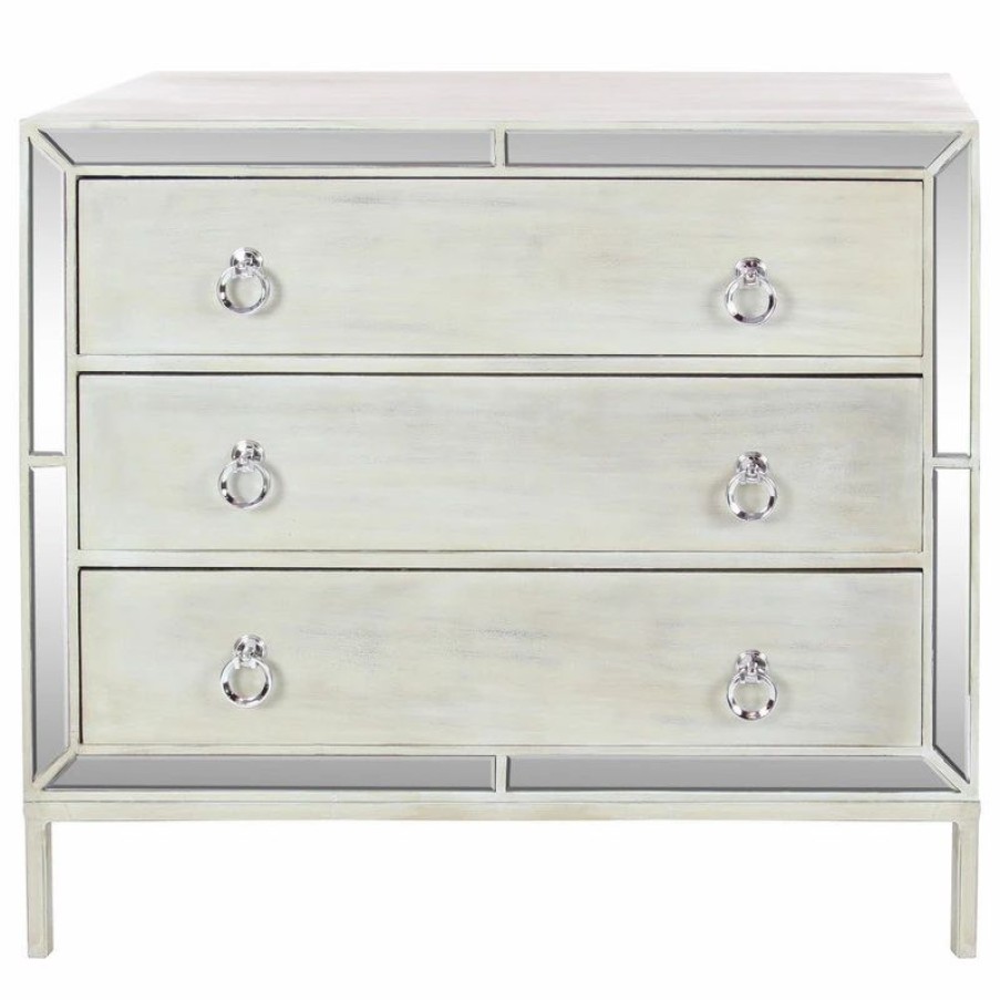 Accent Chests & Cabinets * | Brimfield & May Glam White Wood Chest 56690