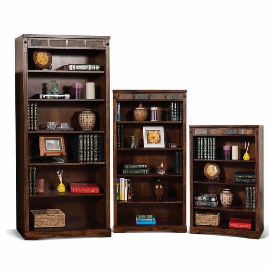 Bookcases * | Sunny Designs, Inc. Sunny Designs Santa Fe 72 Traditional Wood Bookcase In Dark Chocolate