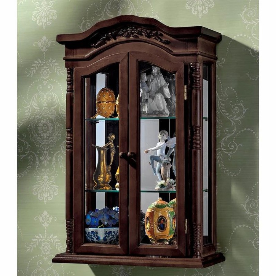 China Cabinets & Hutches * | Design Toscano Beacon Hill Hardwood Wall Curio Cabinet