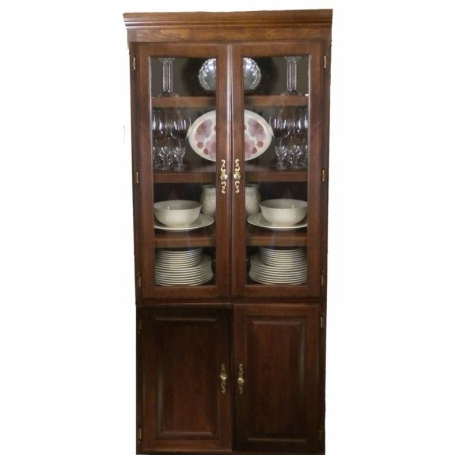 China Cabinets & Hutches * | Forest Designs Furniture Traditional Bookcase Glass Doors, Coffee Alder, 84H