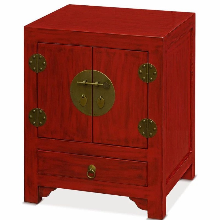 Accent Chests & Cabinets * | China Furniture And Arts Ming Cabinet, Red/Red Top