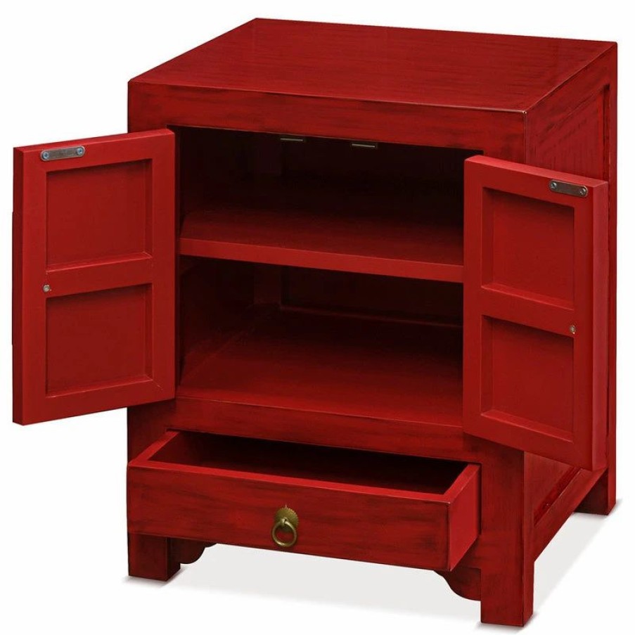 Accent Chests & Cabinets * | China Furniture And Arts Ming Cabinet, Red/Red Top