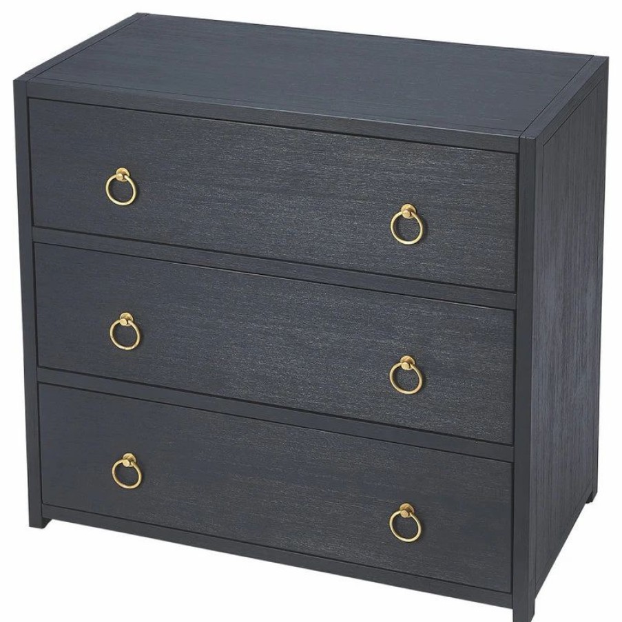 Accent Chests & Cabinets * | Butler Specialty Company Lark Navy Blue 3 Drawer Chest, 5392291