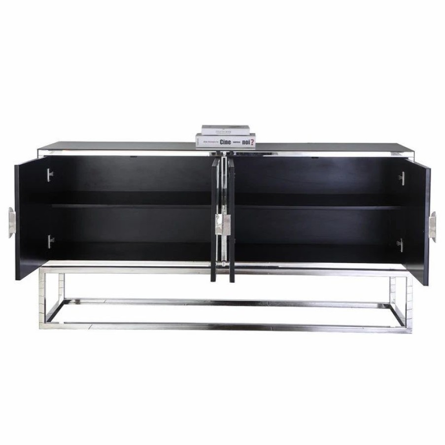 Buffets & Sideboards * | Meridian Furniture Marbella Sideboard/Buffet, Chrome Base/Handles