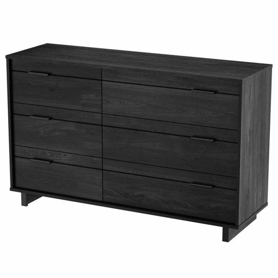 Dressers * | South Shore Furniture South Shore Fynn 6-Drawer Double Dresser, Gray Oak