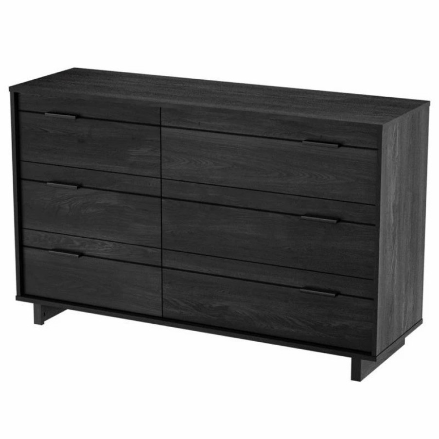 Dressers * | South Shore Furniture South Shore Fynn 6-Drawer Double Dresser, Gray Oak