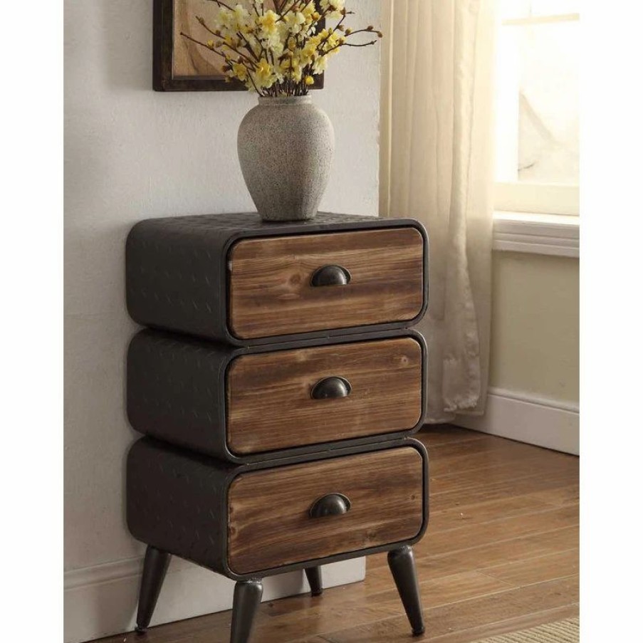 Accent Chests & Cabinets * | 4D Concepts Urban Loft 3 Rounded Drawer Chest