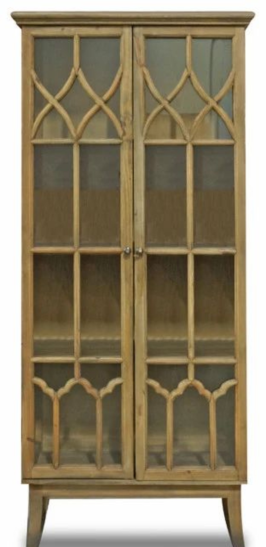 China Cabinets & Hutches * | Primitive Collections Cathedral Glass Cabinet