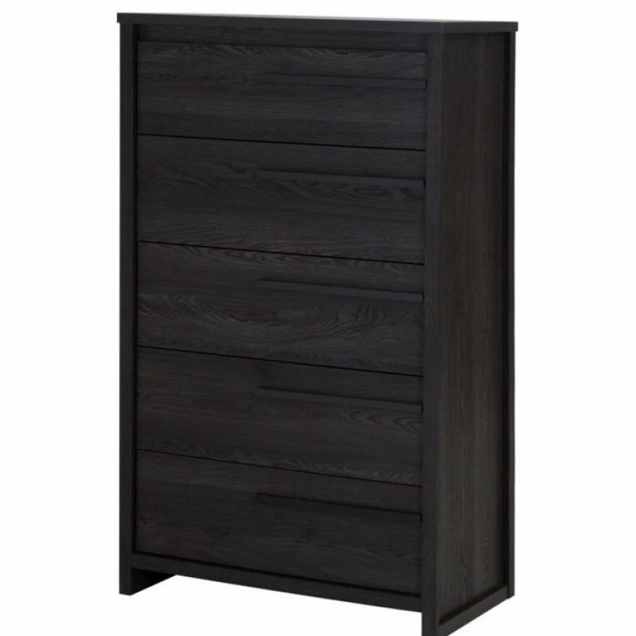 Accent Chests & Cabinets * | South Shore Furniture South Shore Tao 5-Drawer Chest, Gray Oak