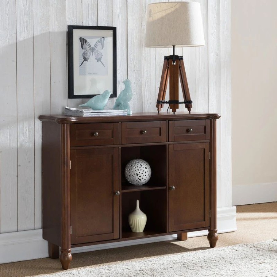 Buffets & Sideboards * | Pilaster Designs Munro Wood Buffet, Walnut