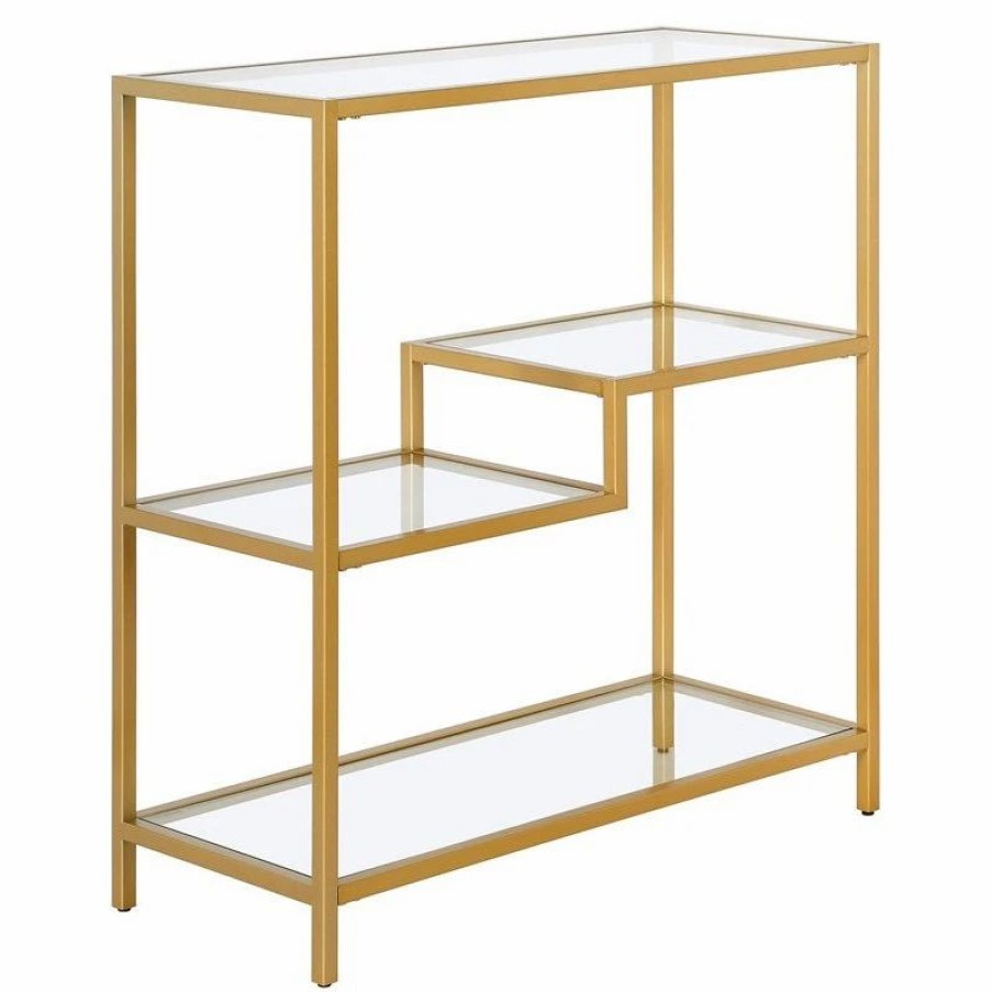 Bookcases * | Henn&Hart 36 Tall Gold Bookcase