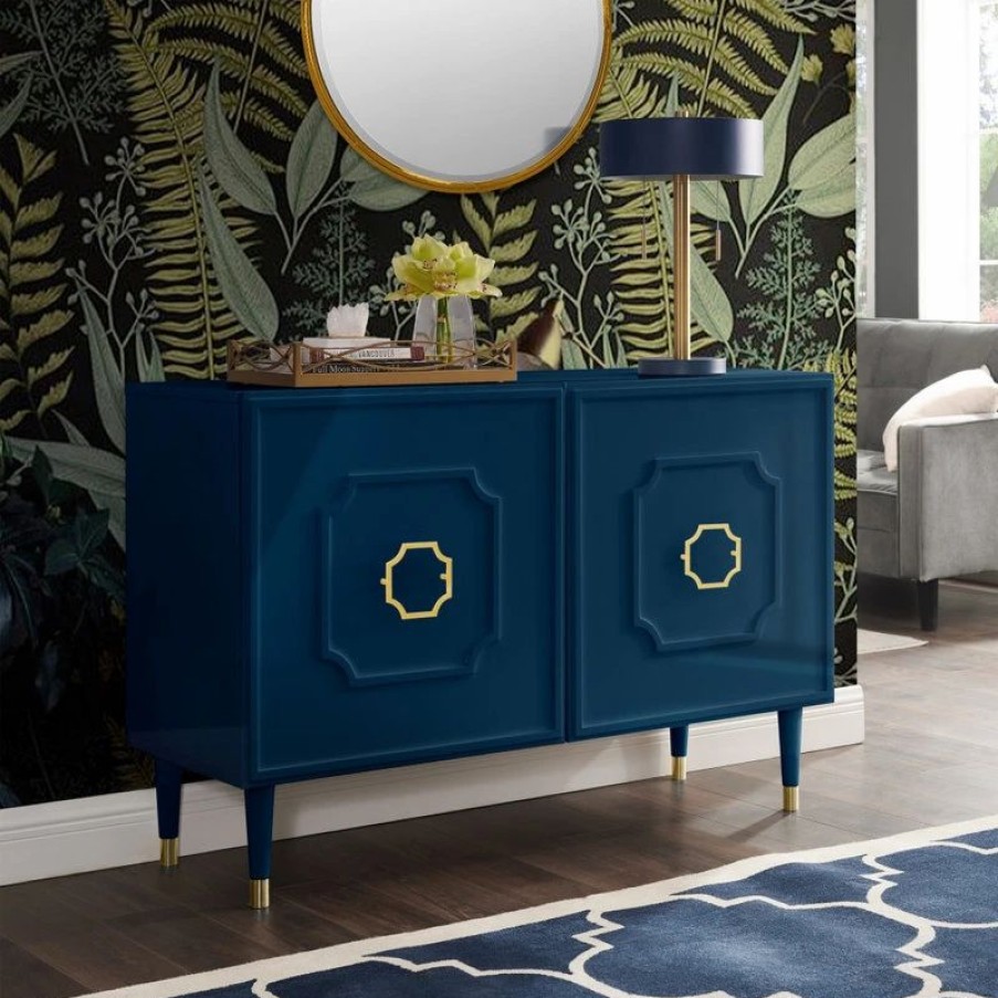 Buffets & Sideboards * | Inspired Home Nohea Sideboard, 2 Doors, Navy